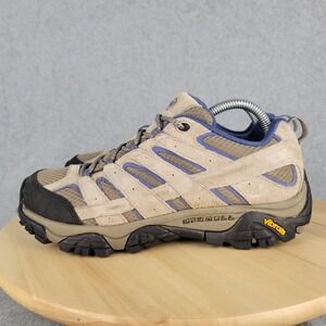 Merrell‎ Shoes Womens 9.5 J06018 Moab 2 Vent Hiking Aluminum Marlin Tan Blue